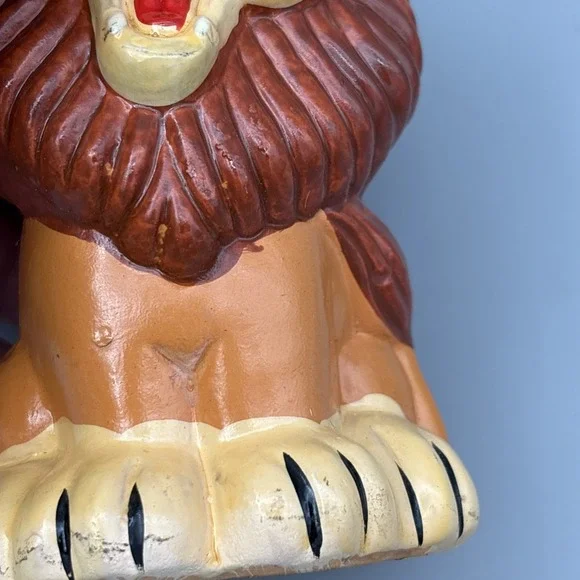 Vintage Coin Bank, Lion In A Cage "Please Feed Me" Ceramic Bank, 5" 80's  Taiwan - Picture 10 of 16